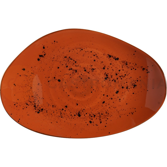 Tanier z porcelánu, 35x21 cm, oranžový | FINE DINE, Kolory Ziemi Dahlia