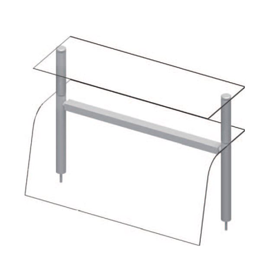 Dvojitý Nadstavec nad stoly s ochranným sklom, 1122x455x700 mm | STALGAST, ST 271