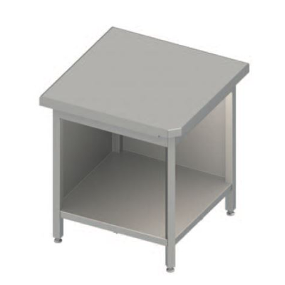 Rohový stôl 90°, vrchná doska z nerezové oceli, 785x785x850 mm | STALGAST, ST 266