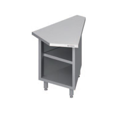 Rohový vnútorný stôl 45°, vrchná doska z nerezovej ocele | STALGAST, ST 238