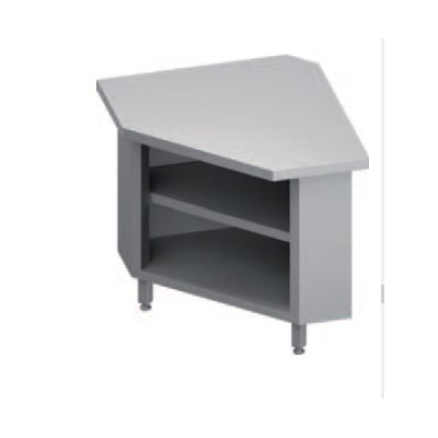 Rohový vnútorný stôl 90°, vrchná doska z nerezovej ocele | STALGAST, ST 240