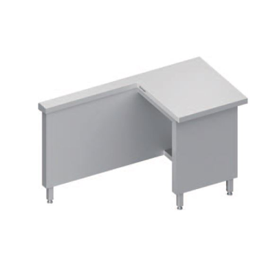 Stôl pod pokladňu vonkajší - pravý, vrchná doska z nerezovej ocele, 1400x735x880 mm | STALGAST, ST 249
