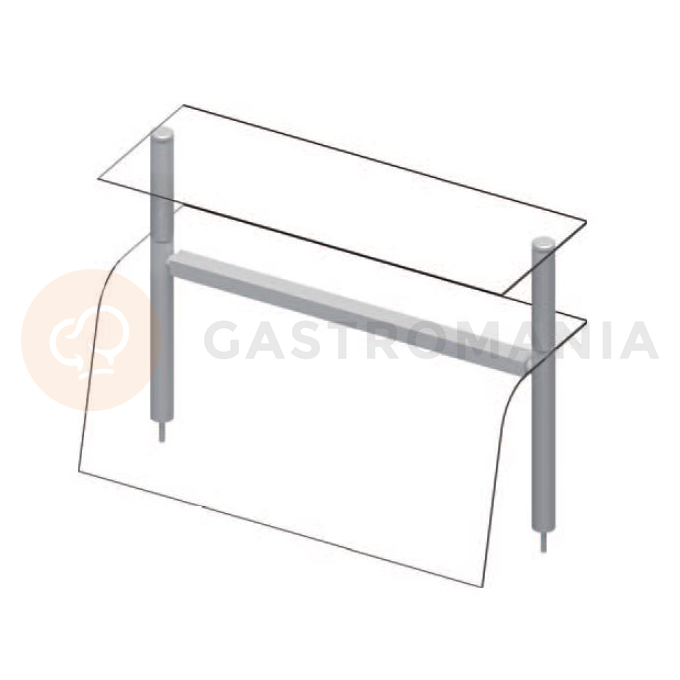 Dvojitý Nadstavec nad stoly s ochranným sklom, 1122x455x700 mm | STALGAST, ST 271