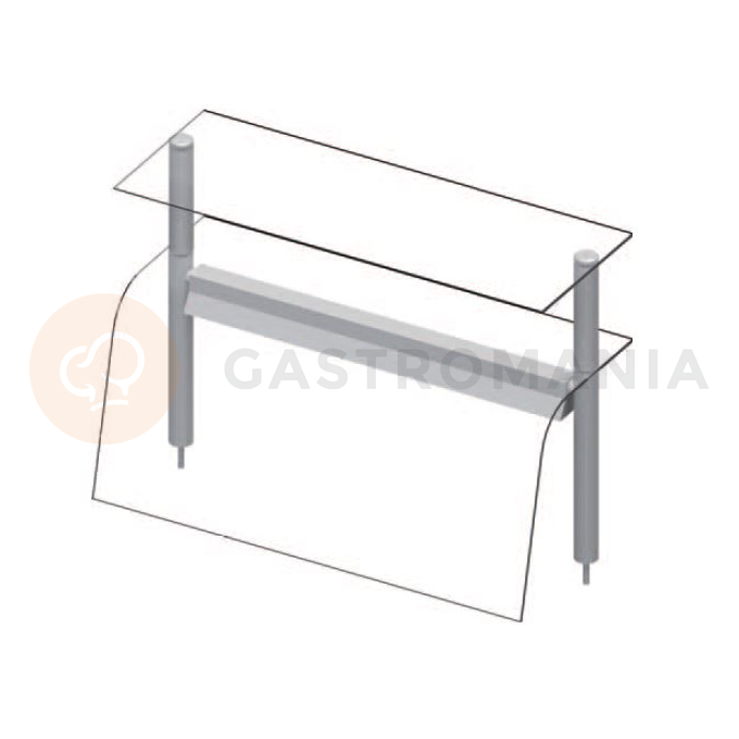 Dvojitý ohrievací Nadstavec nad stoly s ochranným sklom, 990x455x700 mm | STALGAST, ST 272