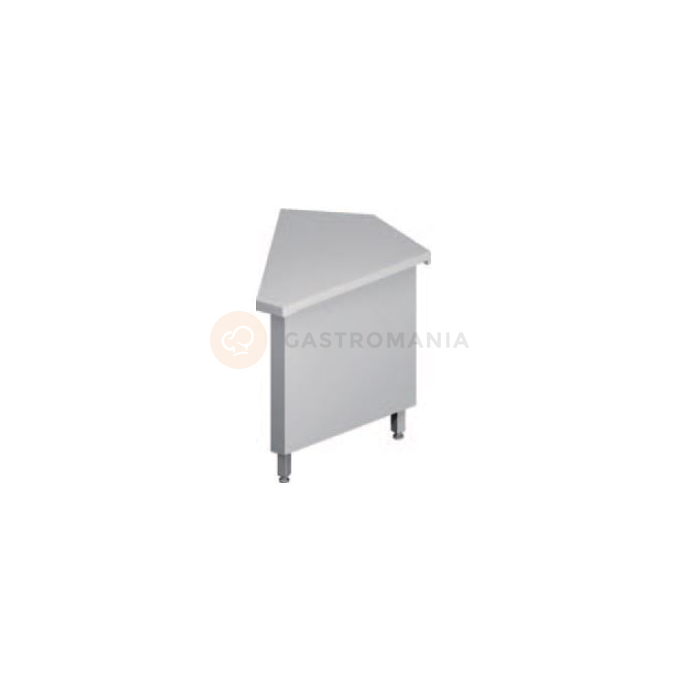 Rohový vonkajší stôl 45°, vrchná doska z nerezovej ocele | STALGAST, ST 239