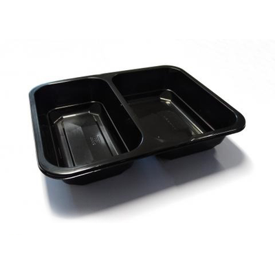 Čierny, 2 - komorový box, vhodný na zatavenie, 227x178x50 mm, 320 ks, hladký | CHEFFY, Matipack D 9500C