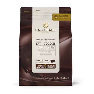Horká čokoláda 70,5% Callets&amp;#x2122; 2,5 kg balenie | CALLEBAUT, 70-30-38-E4-U71
