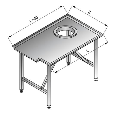 Jednoduchý triediaci stôl, ľavý, 1700x1200x850 mm | LOZAMET, LO304/1712