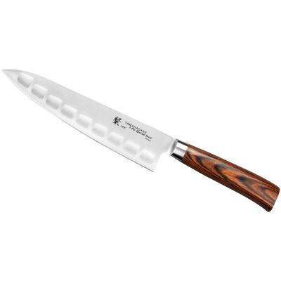 Nôž šéfkuchára s prehĺbeninami, 21 cm | TAMAHAGANE, SAN Brown