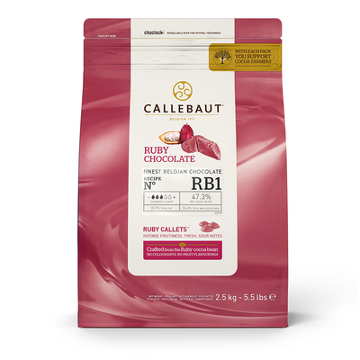 Ružová čokoláda Ruby 47,5% Callets&amp;#x2122; 2,5 kg balenie | CALLEBAUT, CHR-R35RB1-E4-U70