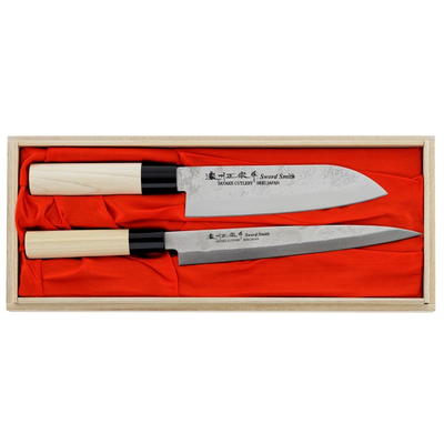 Sada dvoch nožov, Santoku + Sashimi | SATAKE, Nashiji Natural