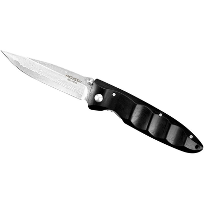 Skladací nôž, 8,5 cm | MCUSTA, Classic Wave Black Pakka Damascus