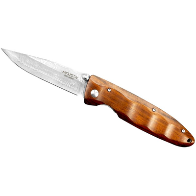 Skladací nôž, 8,5 cm | MCUSTA, Classic Wave Iron Wood Damascus