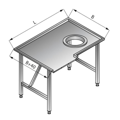 Triediaci stôl pravý, 1200x800x850 mm | LOZAMET, LO308/1280