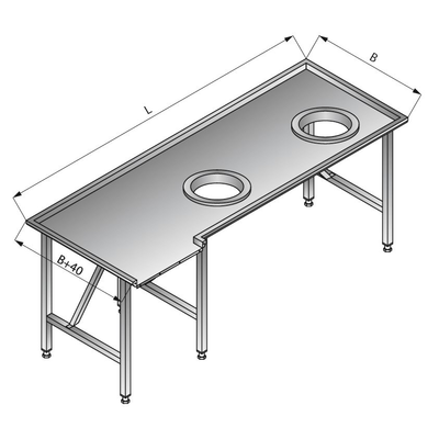 Triediaci stôl pravý, 2200x1200x850 mm | LOZAMET, LO308/2212