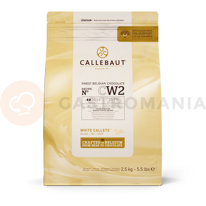 Biela čokoláda 25,9% Callets&amp;#x2122; 2,5 kg balenie | CALLEBAUT, CW2-E4-U71