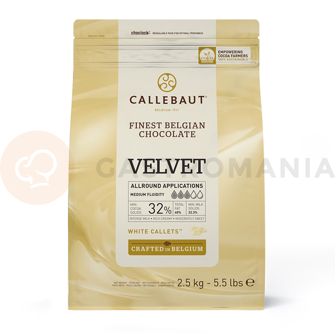 Biela čokoláda 32% Velvet Callets&amp;#x2122; 2,5 kg balenie | CALLEBAUT, W3-E4-U71