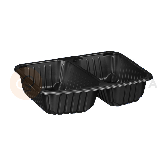 Čierny, 2 - komorový box, vhodný na zatavenie, 227x178x50 mm, 320 ks, žebrovaný | CHEFFY, Matipack D 9500RC