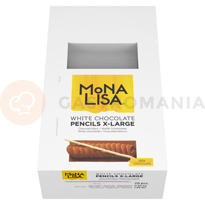 Dekorácia, tyčinky XL z bielej čokolády, 200 mm - 115ks | MONA LISA, CHW-PC-19939E0-999