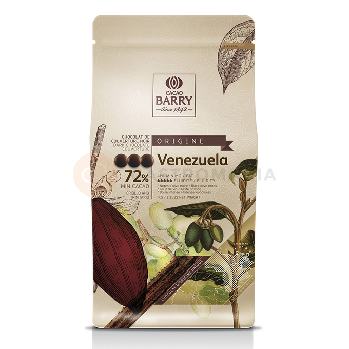 Horká čokoláda - kuvertura Venezuela Origine 72%, 2,5 kg balenie | CACAO BARRY, CHD-P72VEN-E4-U70