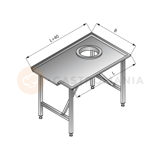 Jednoduchý triediaci stôl, ľavý, 1200x800x850 mm | LOZAMET, LO304/1280