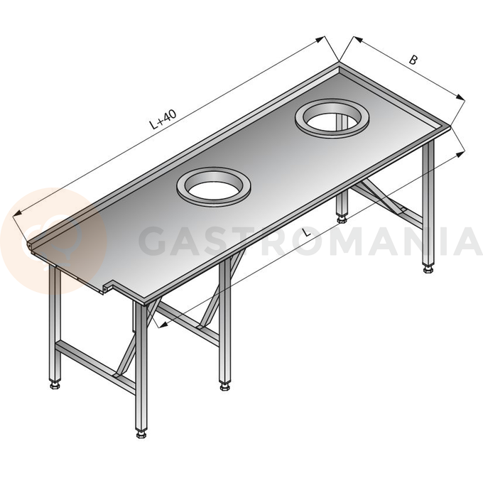 Jednoduchý triediaci stôl, ľavý, 2700x1200x850 mm | LOZAMET, LO304/2712
