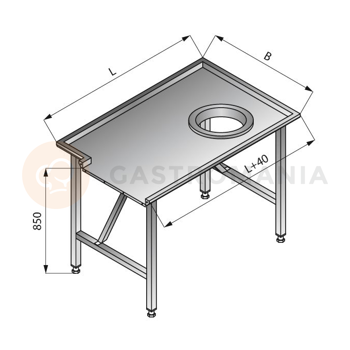 Jednoduchý triediaci stôl, pravý, 1700x1200x850 mm | LOZAMET, LO302/1712