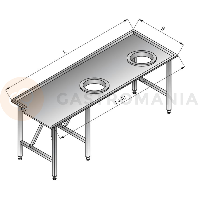 Jednoduchý triediaci stôl, pravý, 2200x1200x850 mm | LOZAMET, LO302/2212