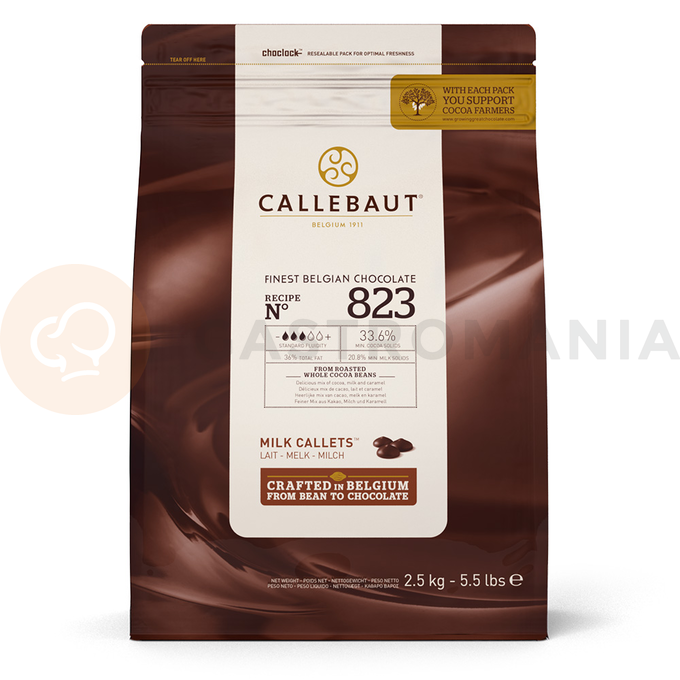 Mliečna čokoláda 33,6% Callets&amp;#x2122; 2,5 kg balenie | CALLEBAUT, 823-E4-U71