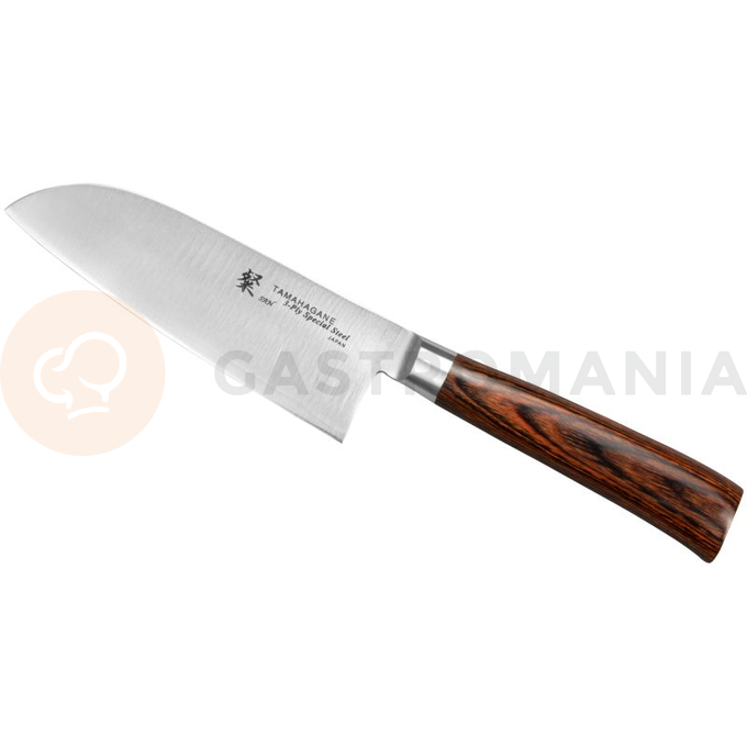 Nôž Santoku, 12 cm | TAMAHAGANE, SAN Brown