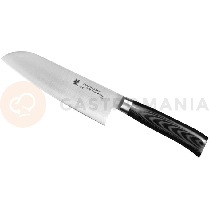 Nôž Santoku, 17,5 cm | TAMAHAGANE, SAN Black