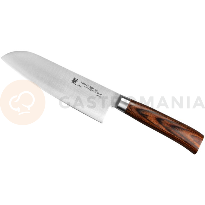 Nôž Santoku, 17,5 cm | TAMAHAGANE, SAN Brown
