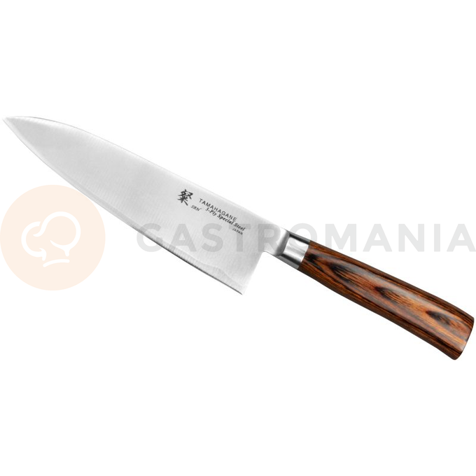 Nôž šéfkuchára, 15 cm | TAMAHAGANE, SAN Brown