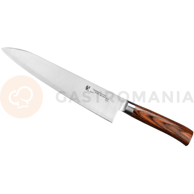 Nôž šéfkuchára, 24 cm | TAMAHAGANE, SAN Brown
