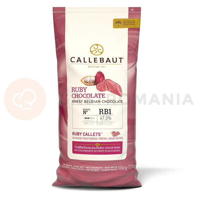 Ružová čokoláda Ruby 47,5% Callets&amp;#x2122; 10 kg balenie | CALLEBAUT, CHR-R35RB1-554