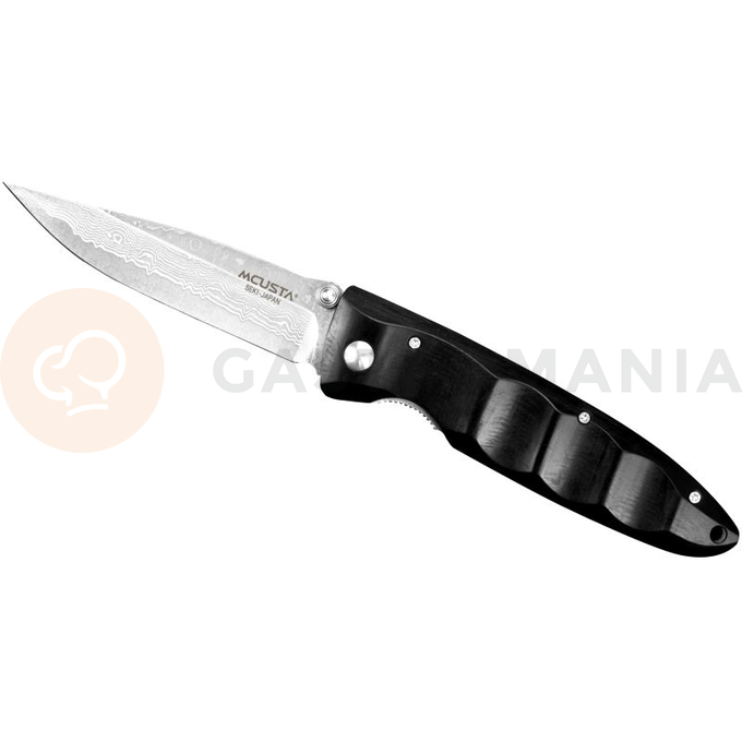 Skladací nôž, 8,5 cm | MCUSTA, Classic Wave Black Pakka Damascus