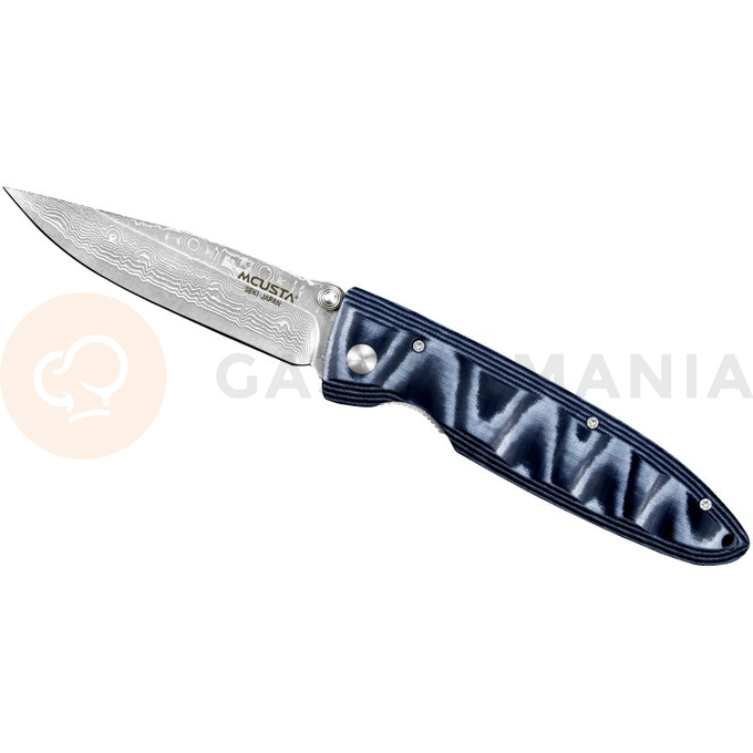 Skladací nôž, 8,5 cm | MCUSTA, Classic Wave Blue Micarta Damascus