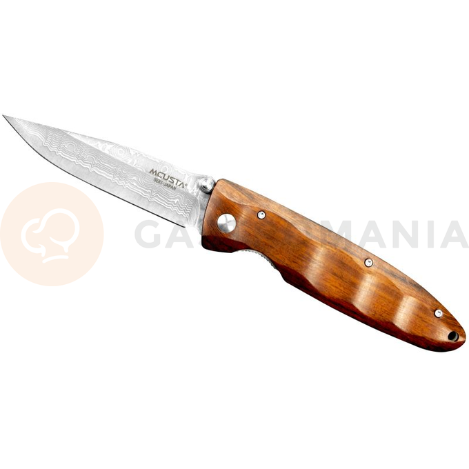 Skladací nôž, 8,5 cm | MCUSTA, Classic Wave Iron Wood Damascus