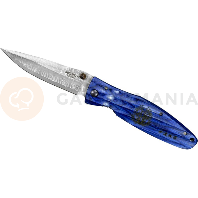 Skladací nôž, 8,6 cm | MCUSTA, Sengoku Blue Pakka Damascus