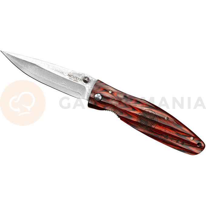 Skladací nôž, 8,6 cm | MCUSTA, Sengoku Red Pakka Damascus