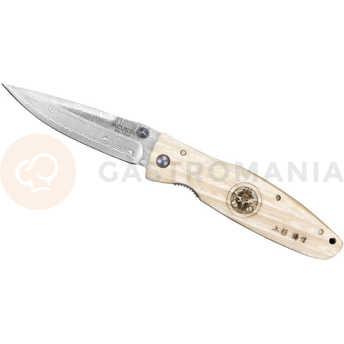 Skladací nôž, 8,6 cm | MCUSTA, Sengoku White Micarta Damascus