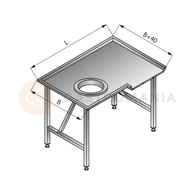 Triediaci stôl ľavý, 1700x800x850 mm | LOZAMET, LO312/1780