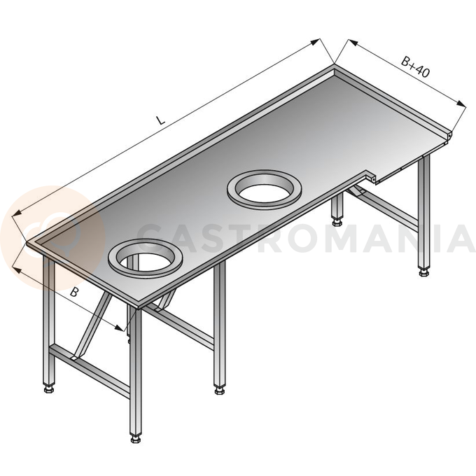 Triediaci stôl ľavý, 2200x800x850 mm | LOZAMET, LO312/2280