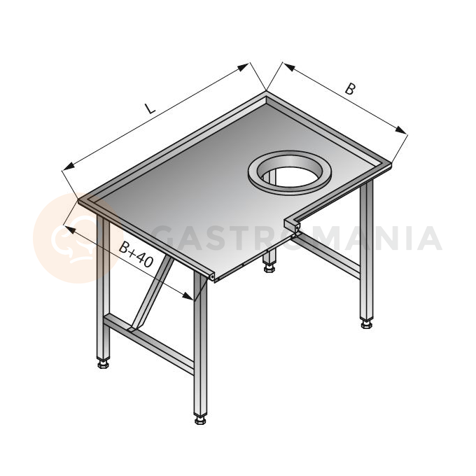 Triediaci stôl pravý, 1700x800x850 mm | LOZAMET, LO308/1780