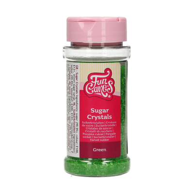 Cukor farebný - kryštál, sypanie 80 g, zelený | FUNCAKES, F52145