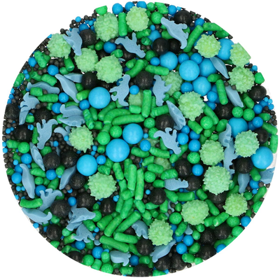Cukrárske zdobenie - dinosauri 65 g, mix modrá, zelená, čierna | FUNCAKES, F51220