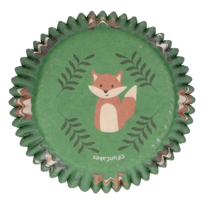 Košíčky na cupcake, priemer 5 cm, 48 ks lesní zvieratami | FUNCAKES, FC4016
