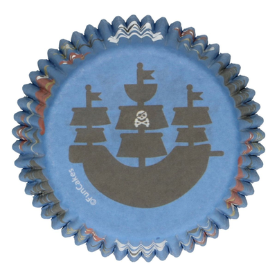 Košíčky na cupcake, priemer 5 cm, 48 ks pirátska loď | FUNCAKES, FC4019