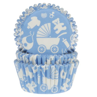 Košíčky na cupcake, priemer 5 cm, 50 ks vzor- nemluvňa - modrá | HOUSE OF MARIE, HM5140