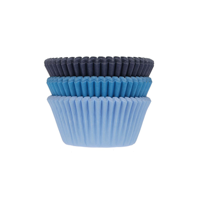 Košíčky na cupcake, priemer 5 cm, 75 ks tri odtiene modrej | HOUSE OF MARIE, HM7595